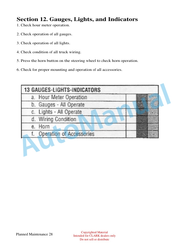 Clark IC110 IC Planned Maintenance Technical Training-2