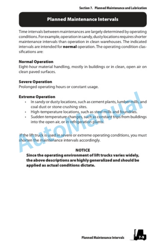 Clark Internal Combustion Lift Truck Operator Manual OM-624-3