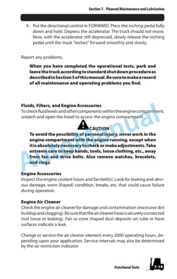 Clark Internal Combustion Lift Truck Operator Manual OM-624-4