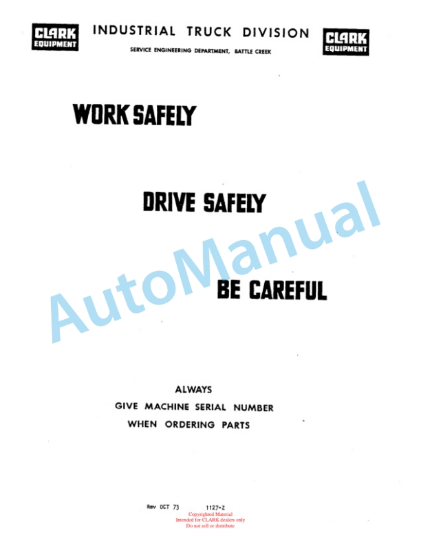 Clark IT 30, IT 40B Overhaul Manual OH-366-2