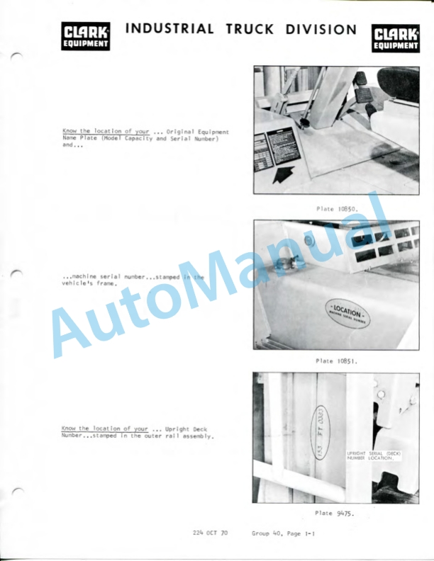 Clark IT 50, IT 60, IT 70, IT 80 Operator Manual OMA-224-1-5