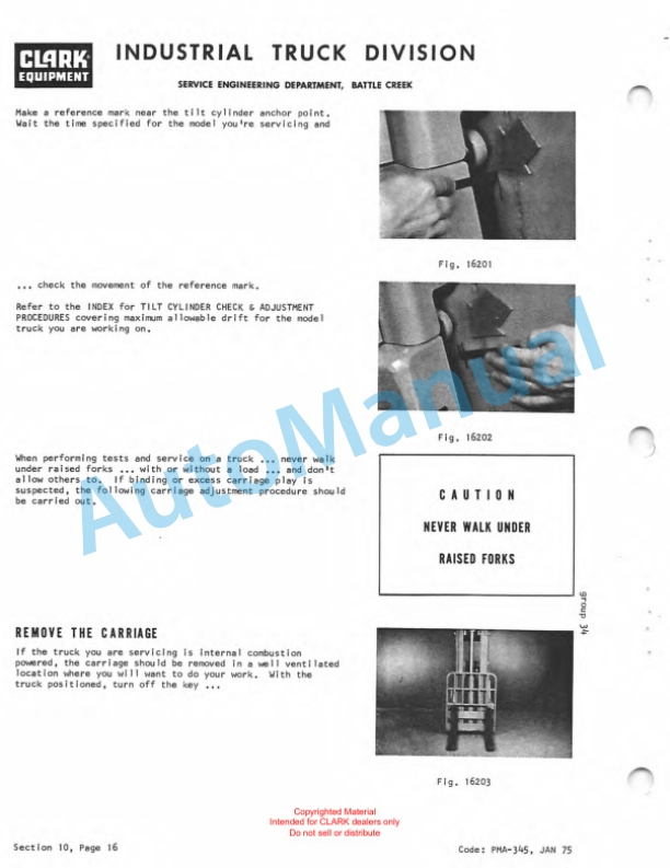 Clark IT 50, IT 60, IT 70, IT 80 Overhaul Instructions OH-443-4