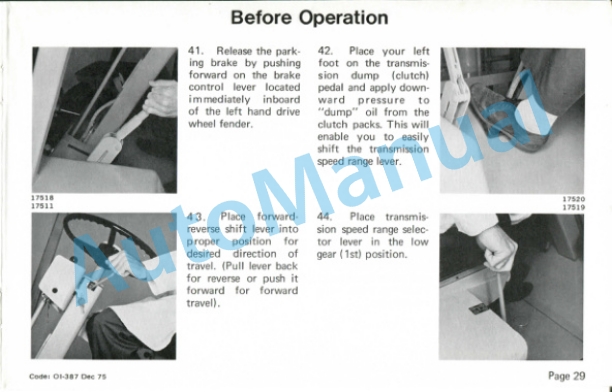 Clark IT 60 D, IT 70 D, IT 80 D Gas or Diesel Powered Operator Instructions OI-387-3