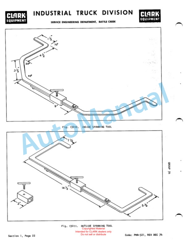 Clark IT 60, IT 70, IT 80 Planned Maintenance and Adjustment Procedures Manual PMA-387-2