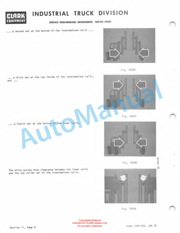 Clark IT 60, IT 70, IT 80 Planned Maintenance and Adjustment Procedures Manual PMA-387-4