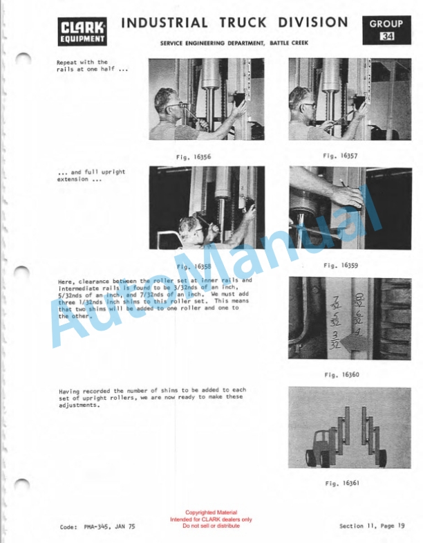 Clark IT 60D, IT 70D, IT 80D Planned Maintenance and Adjustment Procedures Manual PMA-390-5