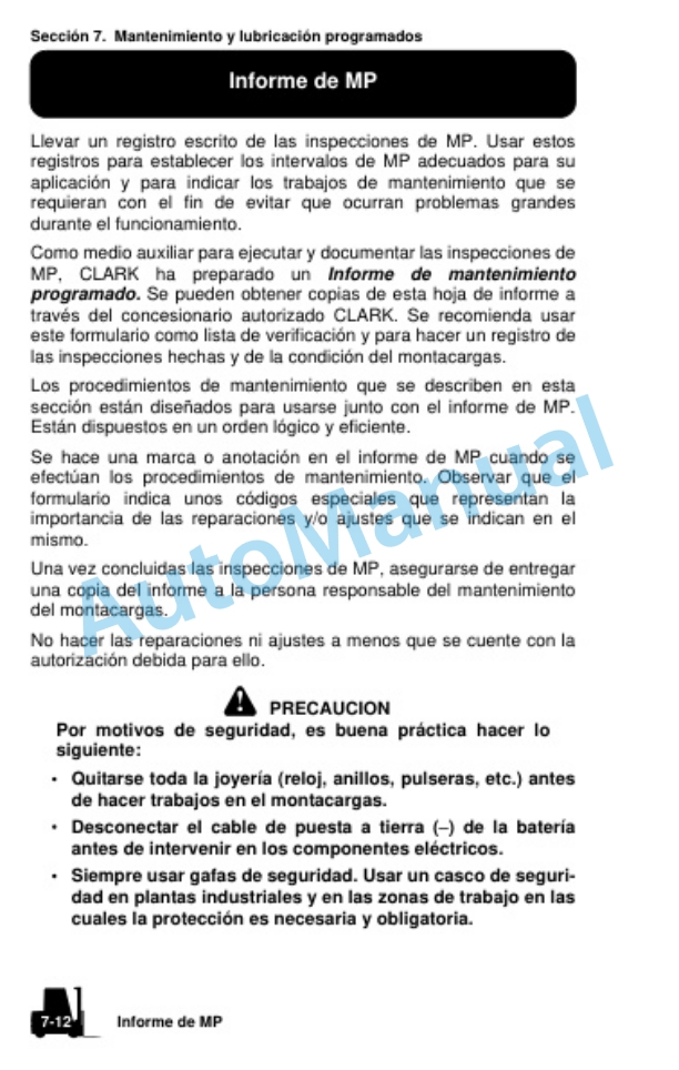 Clark L 20, 25, 30, 33, 35 D, L 20, 25, 30, 33, 35 L Operator Manual OM-1145-5