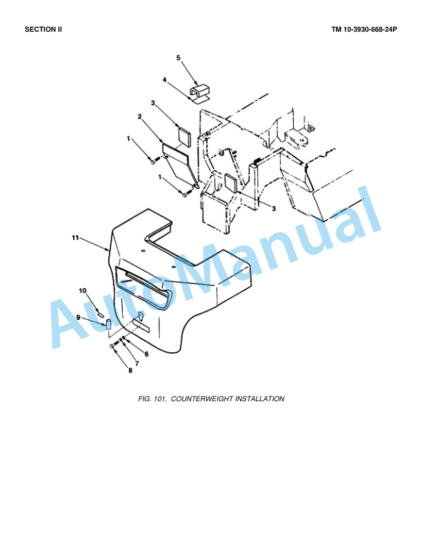Clark M490 Truck, Forklift, 15K Technical Manual TM10-3930-668-24P-2
