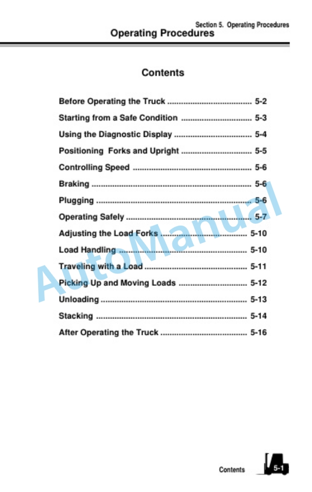 Clark Narrow Aisle and Stand-Up Counterbalanced Trucks Operator Manual OM-657-2
