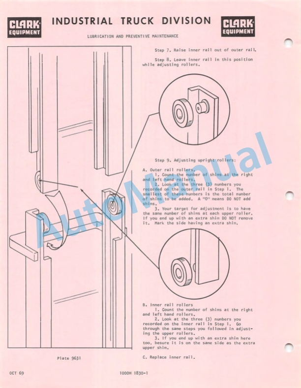 Clark Narrow Alsle Trucks Solid State, Resistor Control Operator Manual O-285-3