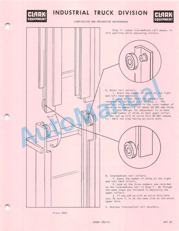 Clark Narrow Alsle Trucks Solid State, Resistor Control Operator Manual O-285-4