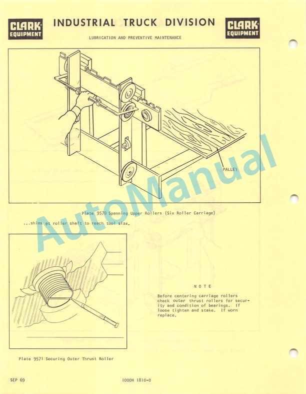 Clark Narrow Alsle Trucks Solid State, Resistor Control Operator Manual O-285-5