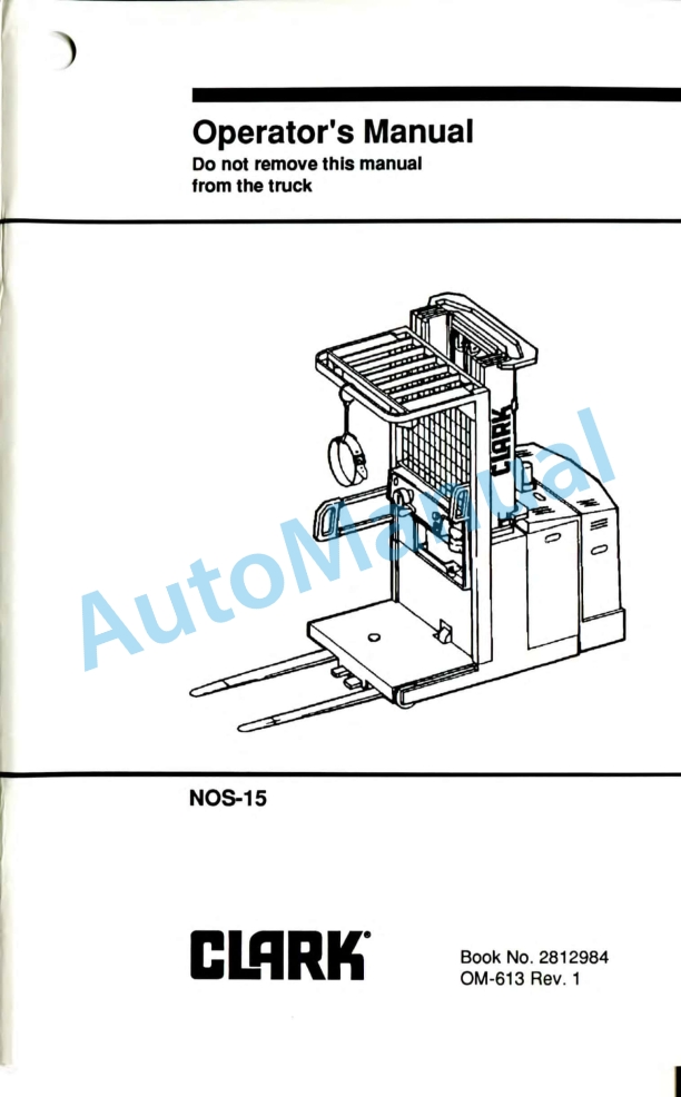 Clark NOS-15 Operator Manual OM-613