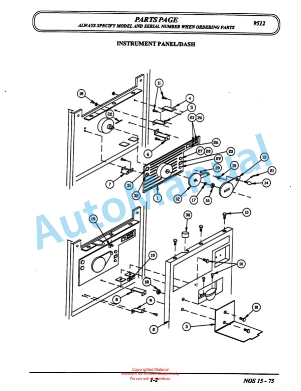 Clark NOS 15 Parts Manual X168-5