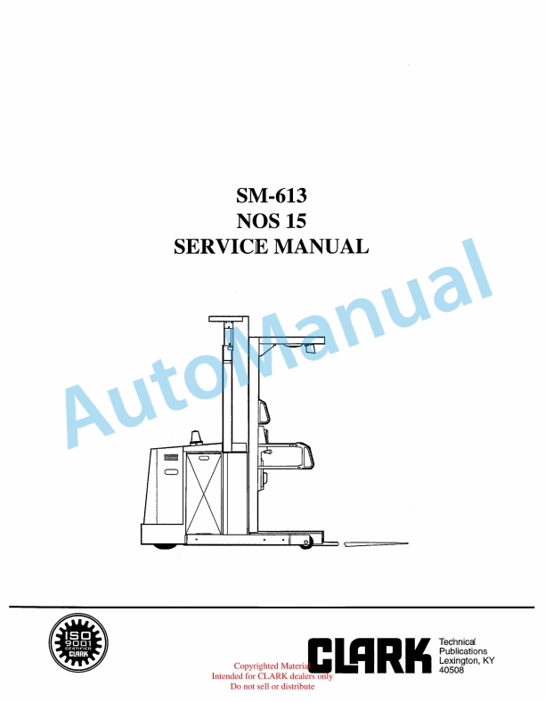 Clark NOS 15 Service Manual SM-613