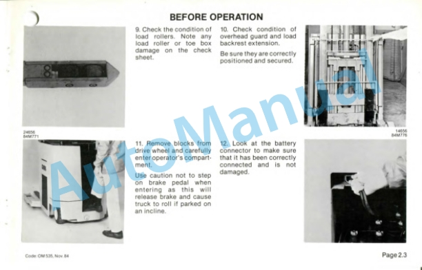 Clark NP 15, NP 20 Operator Manual OM-535-2