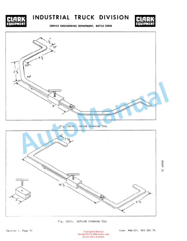 Clark NP 300, NP 500 Planned Maintenance and Adjustment Procedures Manual PMA-374-4