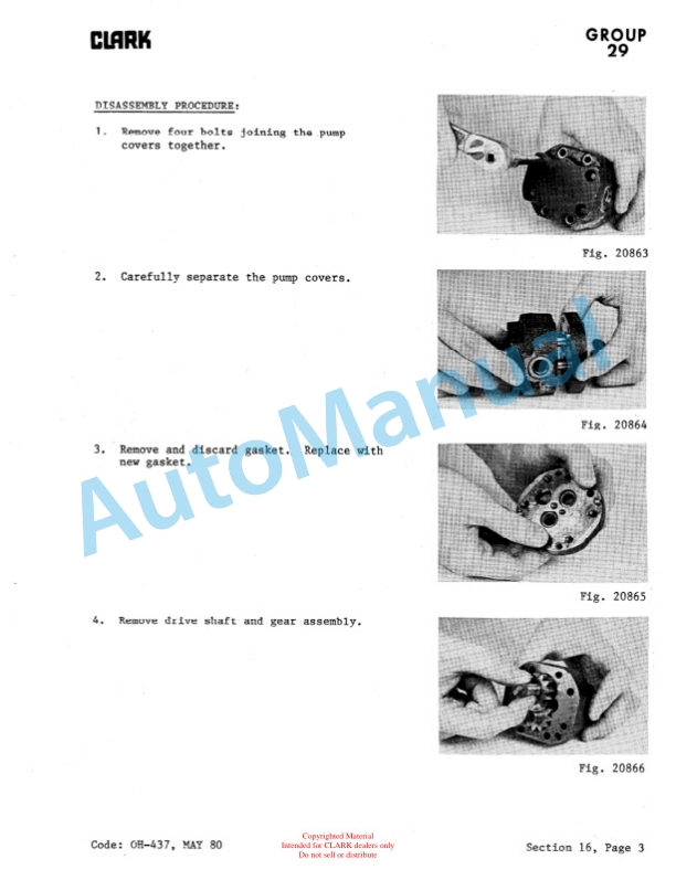 Clark NP 300, NS 300 Overhaul Manual OH-437-2