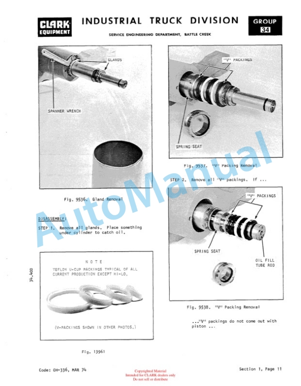 Clark NP 300, NS 300 Overhaul Manual OH-437-4