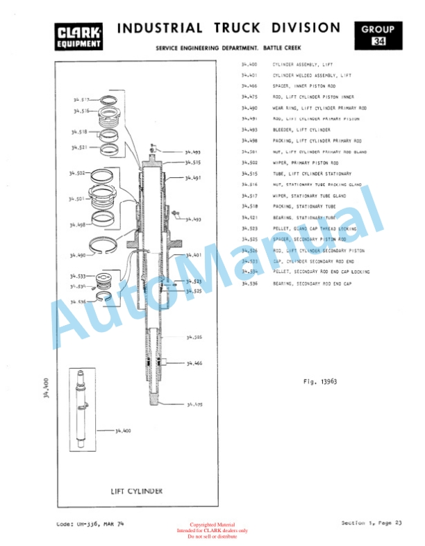 Clark NP 300, NS 300 Overhaul Manual OH-437-5