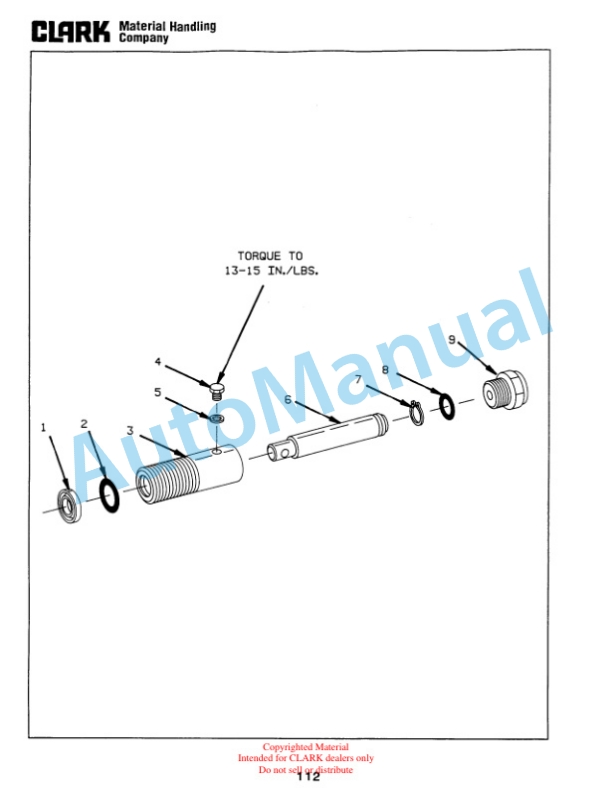 Clark NP15D, NP20, NP22 Truck Parts Manual NP-4Z-3