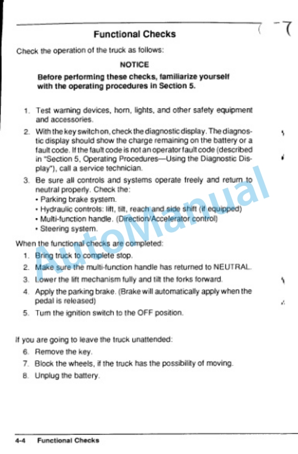 Clark NPR 17-20 Operator Manual OM-587-2