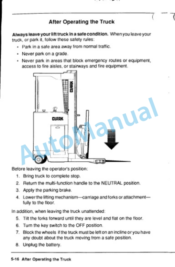 Clark NPR 17-20 Operator Manual OM-587-3
