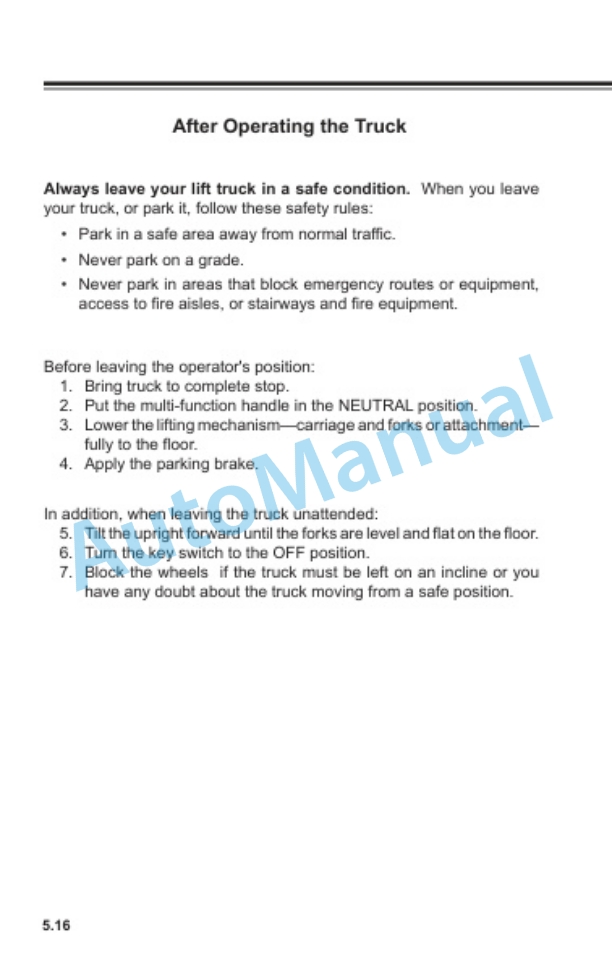 Clark NPX 15D-22 Operator Manual OM-731-3