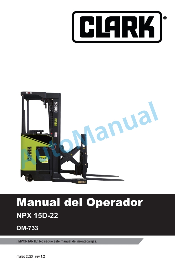 Clark NPX 15D-22 Operator Manual OM-733 ES