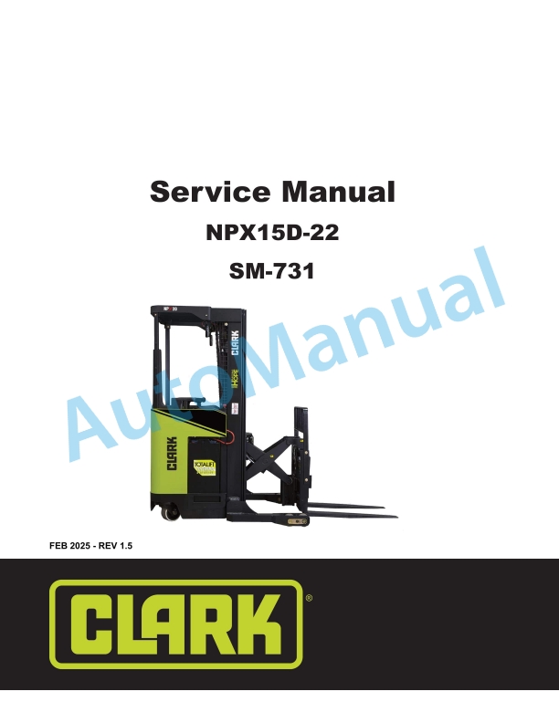 Clark NPX15D-22 Service Manual SM-731
