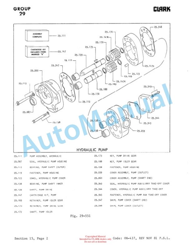 Clark NST 20, NST 30, NST 40, NS 20, NS 30, NS 40, NSP 20, NSP 30, NSP 40 Overhaul Manual OH-327-2