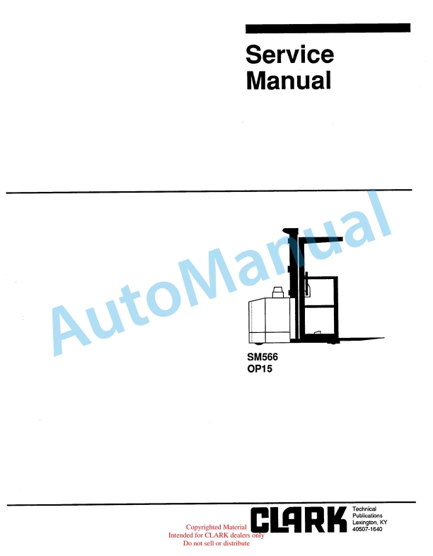 Clark OP 15 Service Manual SM-566