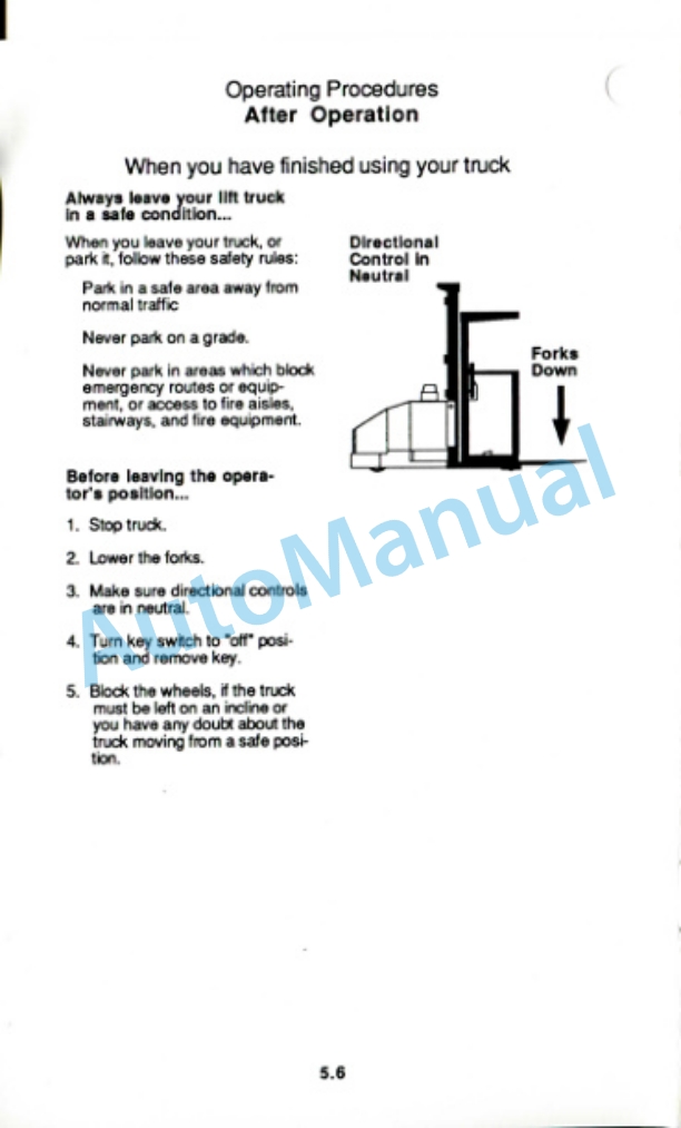 Clark OP 7 Operator Manual OM-549-5