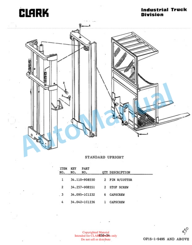 Clark OP15 Parts Manual OP15-1-3