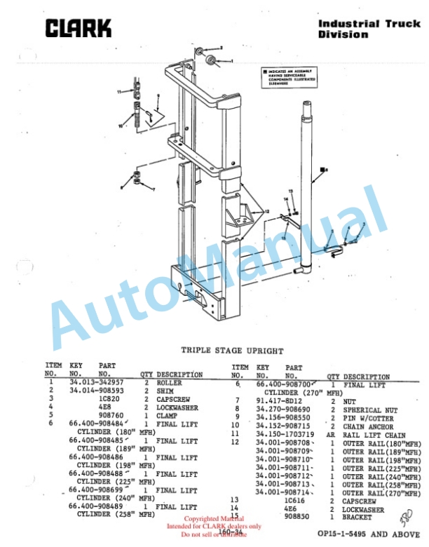 Clark OP15 Parts Manual OP15-1-4