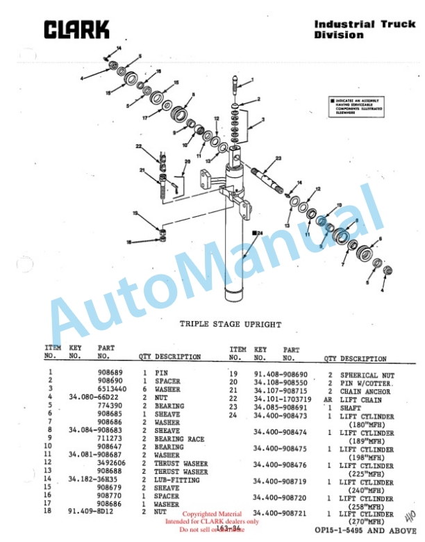 Clark OP15 Parts Manual OP15-1-5