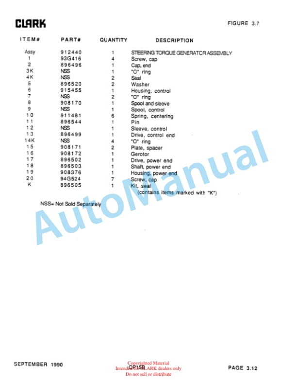 Clark OP15B Parts Manual OP15B-1-2