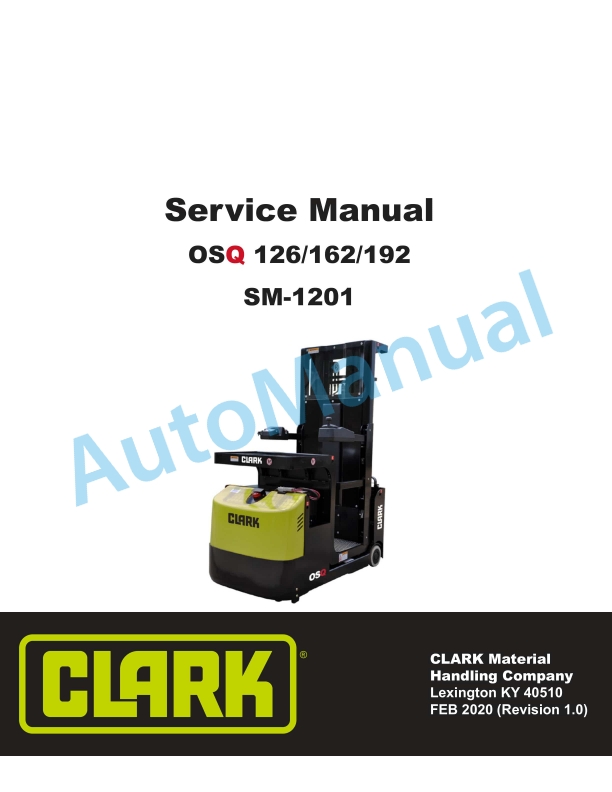 Clark OSQ 126, OSQ 162, OSQ 192 Service Manual SM-1201