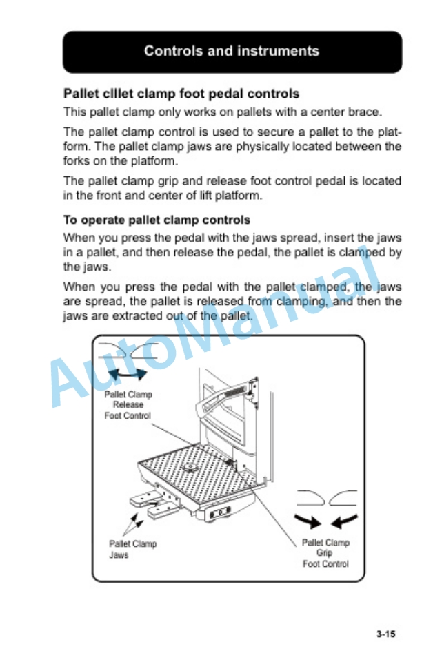 Clark OSX 15 Battery Order Picker Truck Operator Manual OM-842-2