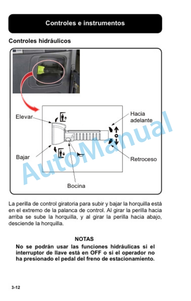 Clark OSX 15 Battery Order Picker Truck Operator Manual OM-853 SPA-2