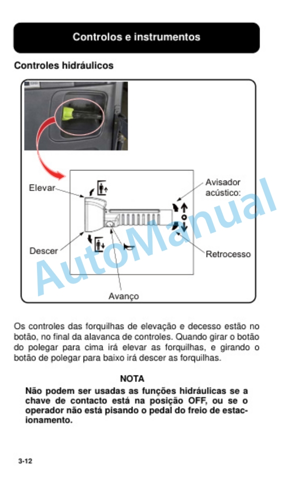 Clark OSX 15 Battery Order Picker Truck Operator Manual OM-854 POR-2