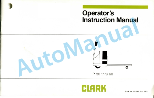 Clark P 30-60 Operator Instruction Manual OI-342