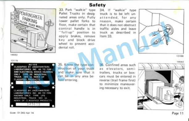 Clark P 30-60 Operator Instruction Manual OI-342-2