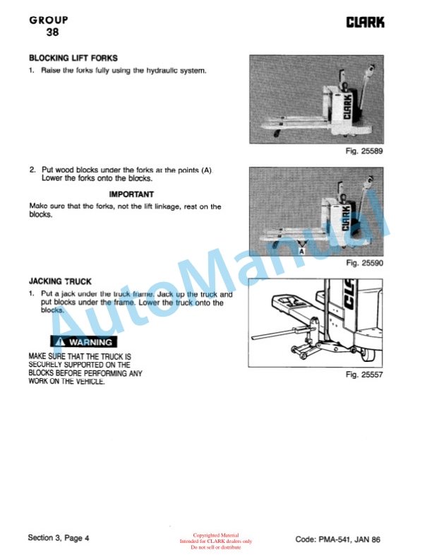 Clark P 465, HWP 465 Planned Maintenance and Adjustment Procedures Manual PMA-541-3