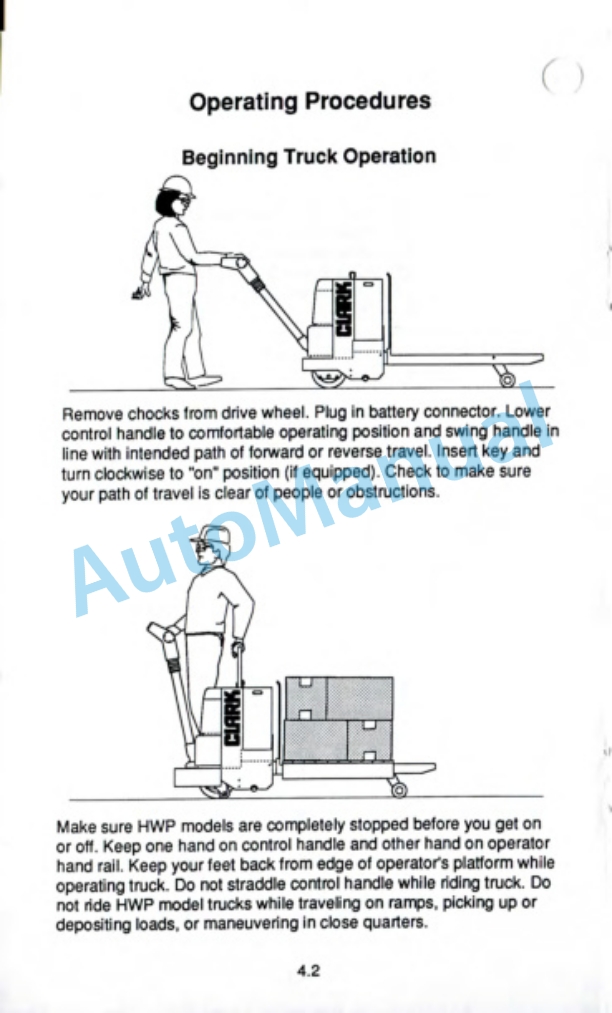 Clark P40, HWP40 Operator Manual OM-582-2