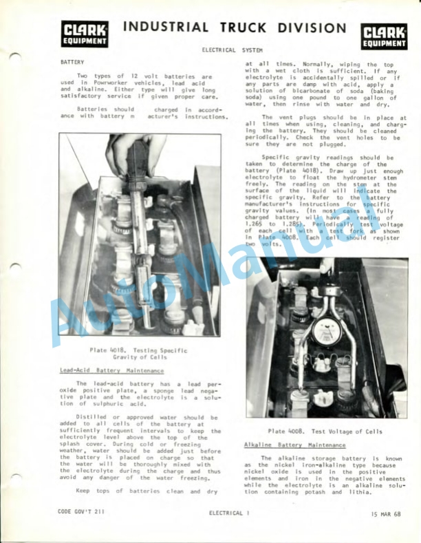Clark P40, P60 Operator Manual O-142-2