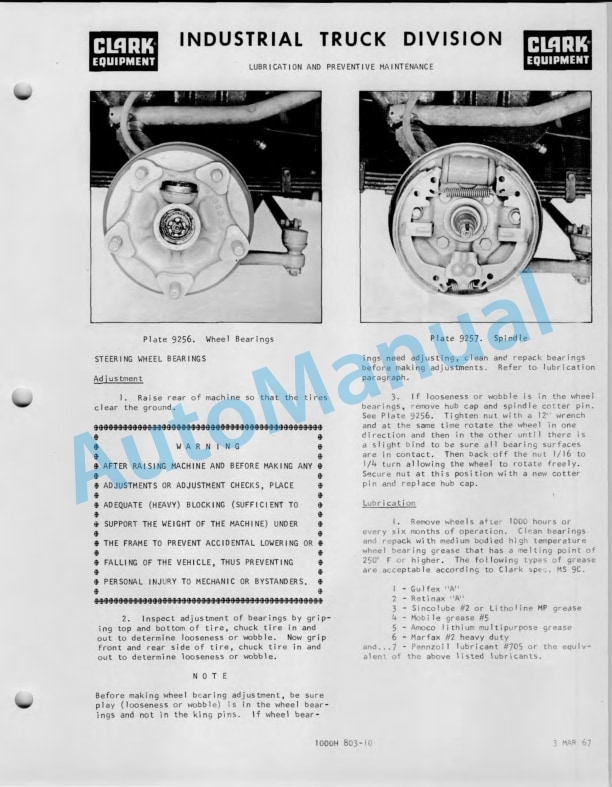 Clark Pan-American Airways Clarktor Perkins Diesel Operator Manual O-222-3