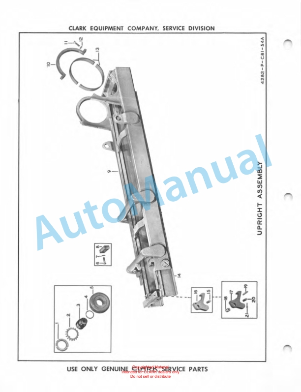 Clark Powrworker Articulating Hi-Lift Platform Maintenance Manual and Parts Book X107A 525-4