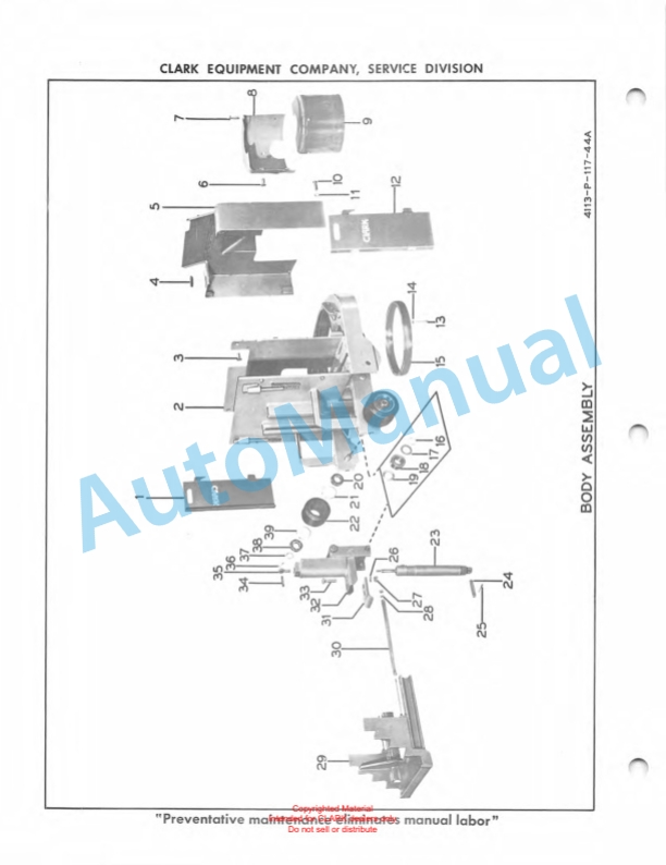 Clark Powrworker Grip Tractor Maintenance Manual and Parts Book X104A-3