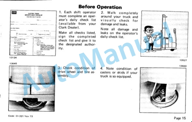 Clark Powrworker ST20B, ST30B, ST40B, S20, S40, SP20, SP30 Operator Instructions OI-321-2